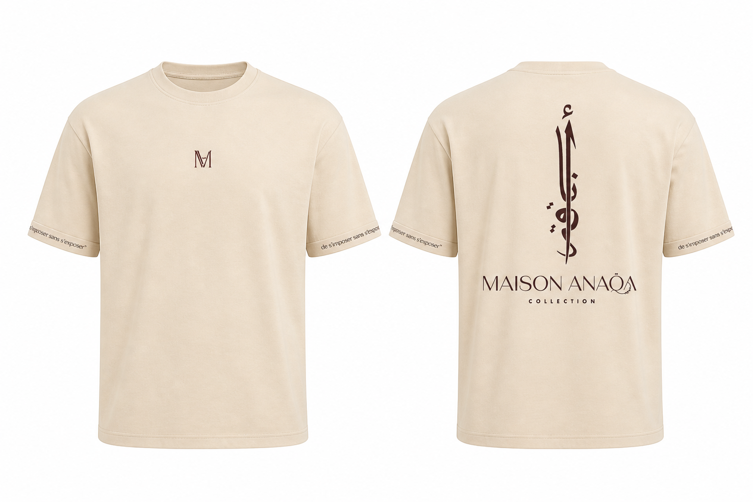 T-shirt oversize signature crème