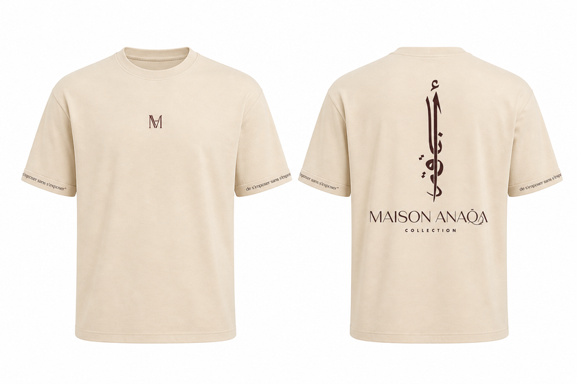 T-shirt oversize signature crème