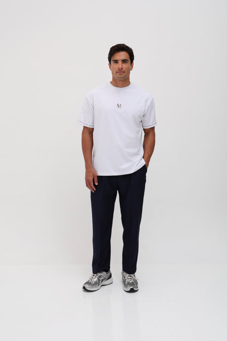 T-shirt oversize signature blanc