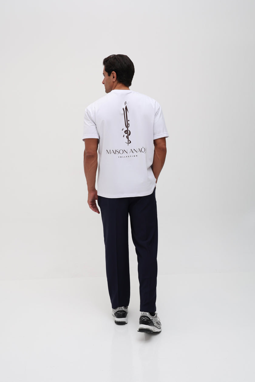 T-shirt oversize signature blanc