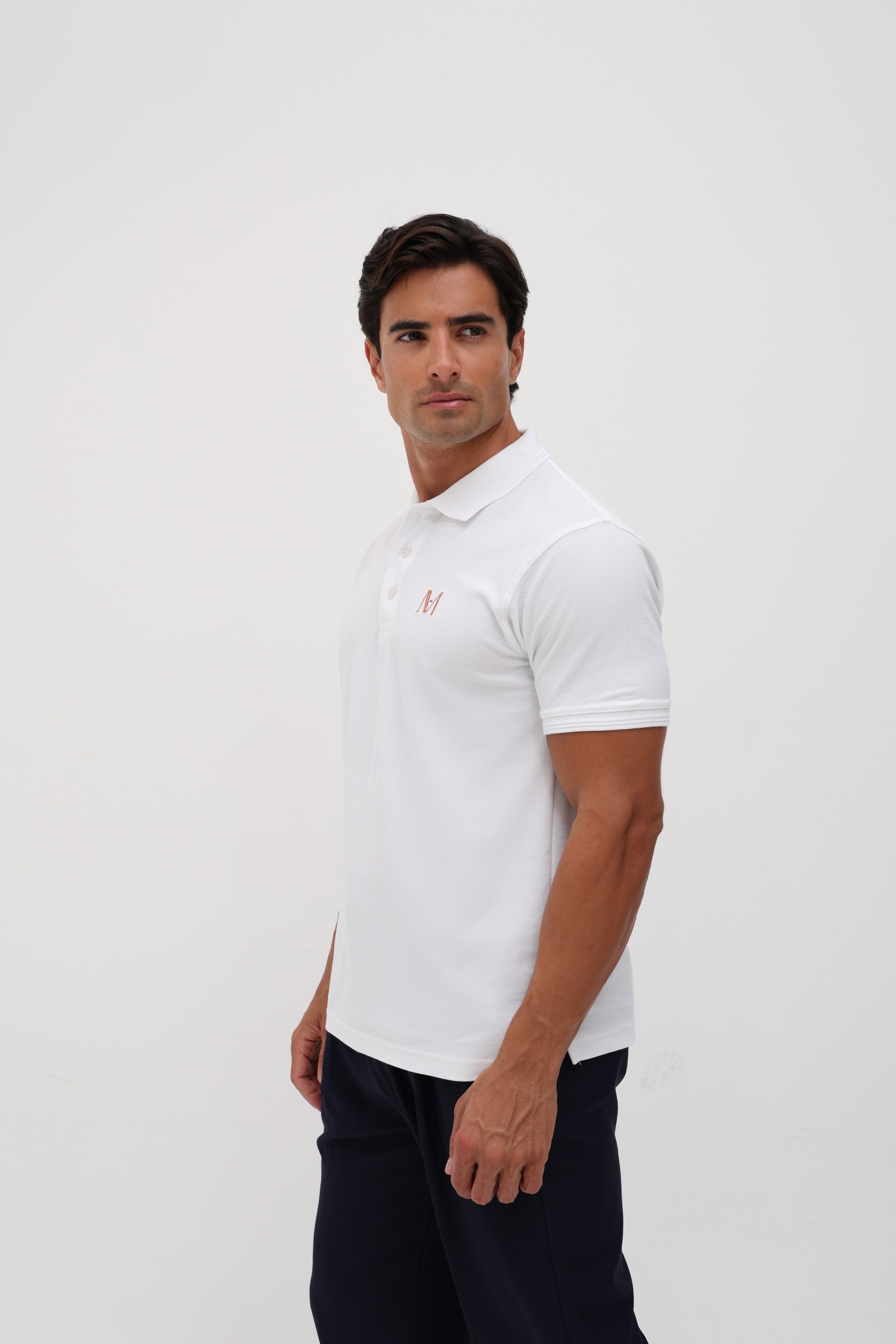 Polo signature blanc