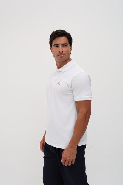 Polo signature blanc