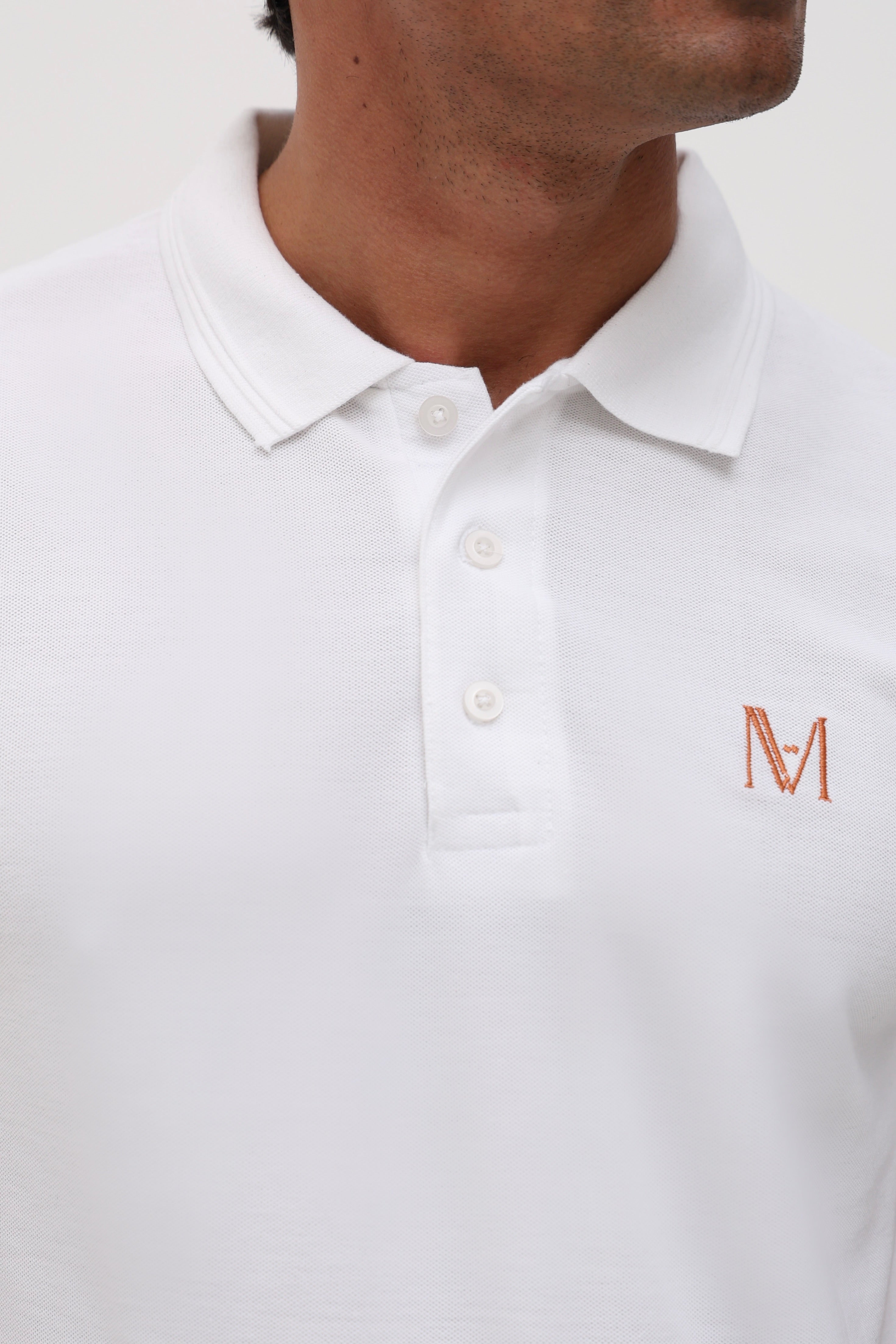 Polo signature blanc