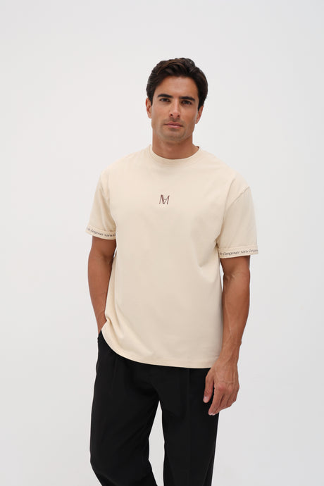 T-shirt oversize signature crème