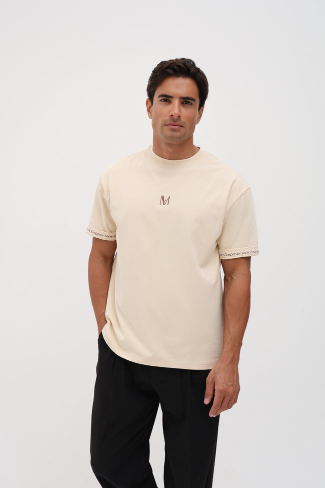 T-shirt oversize signature crème