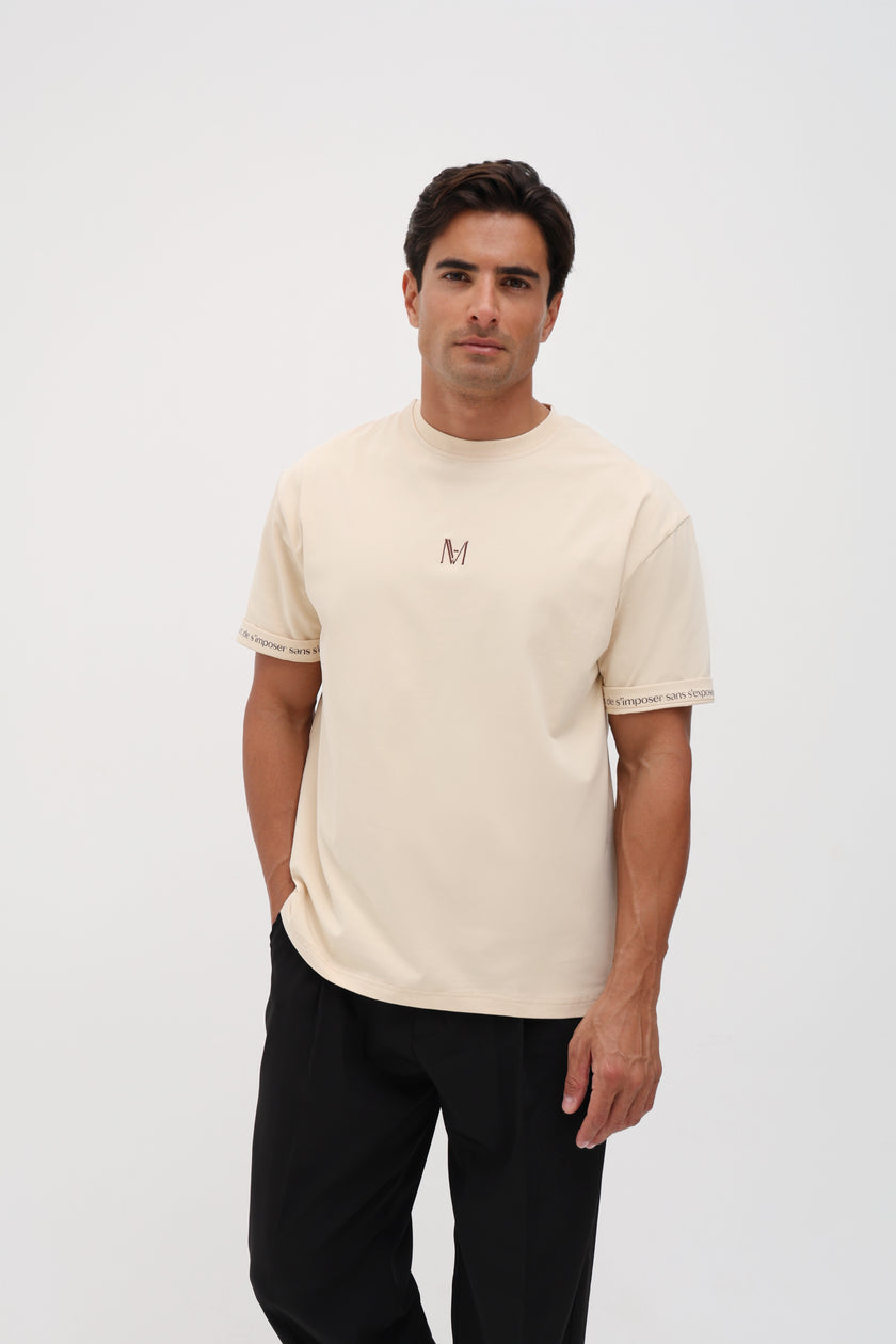 T-shirt oversize signature crème