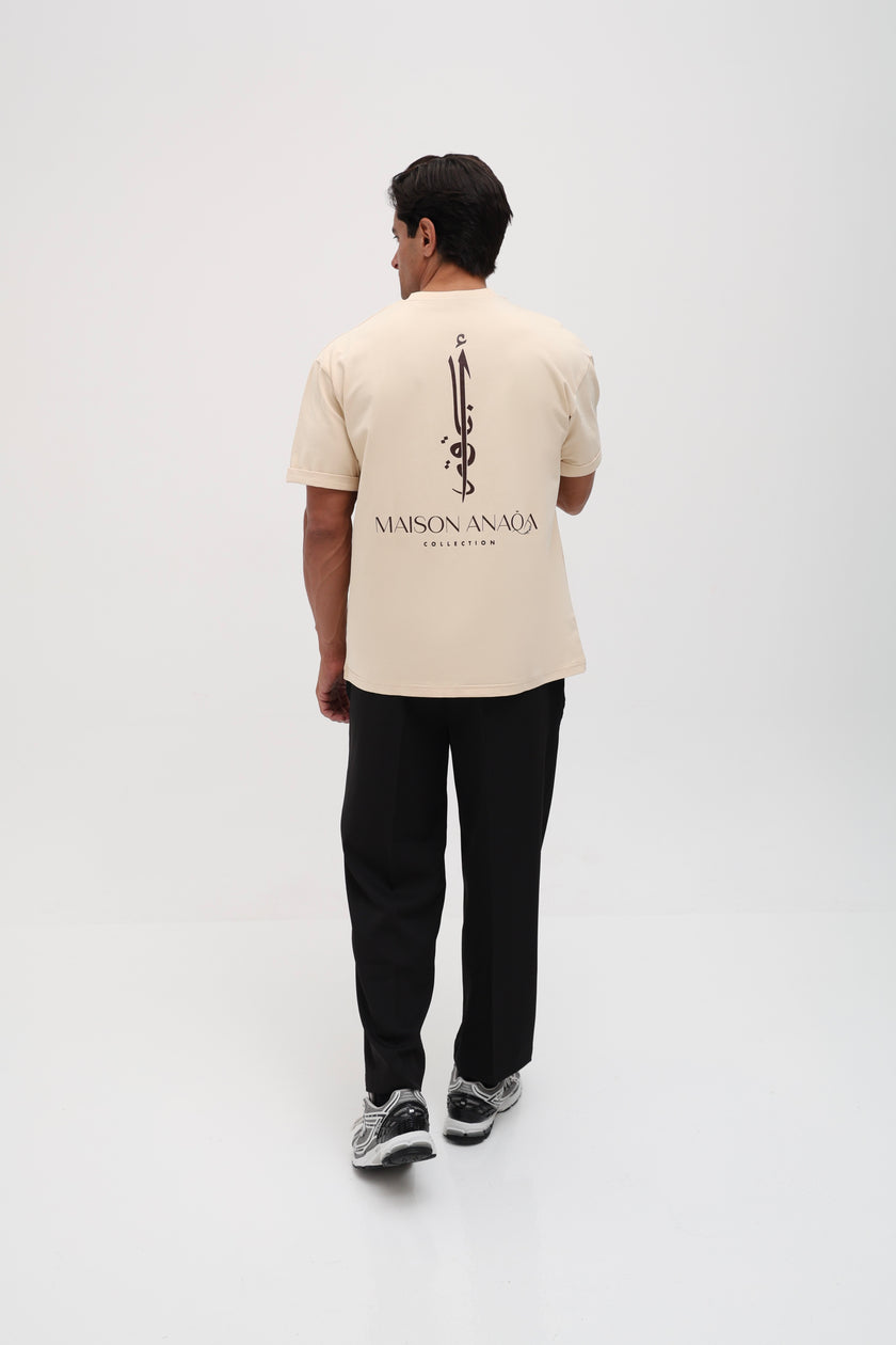 T-shirt oversize signature crème