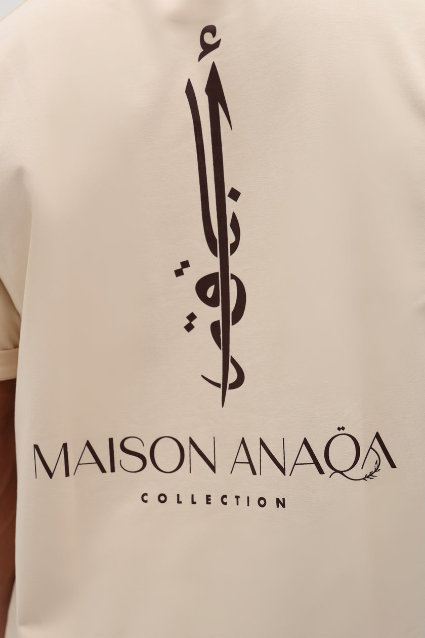 T-shirt oversize signature crème