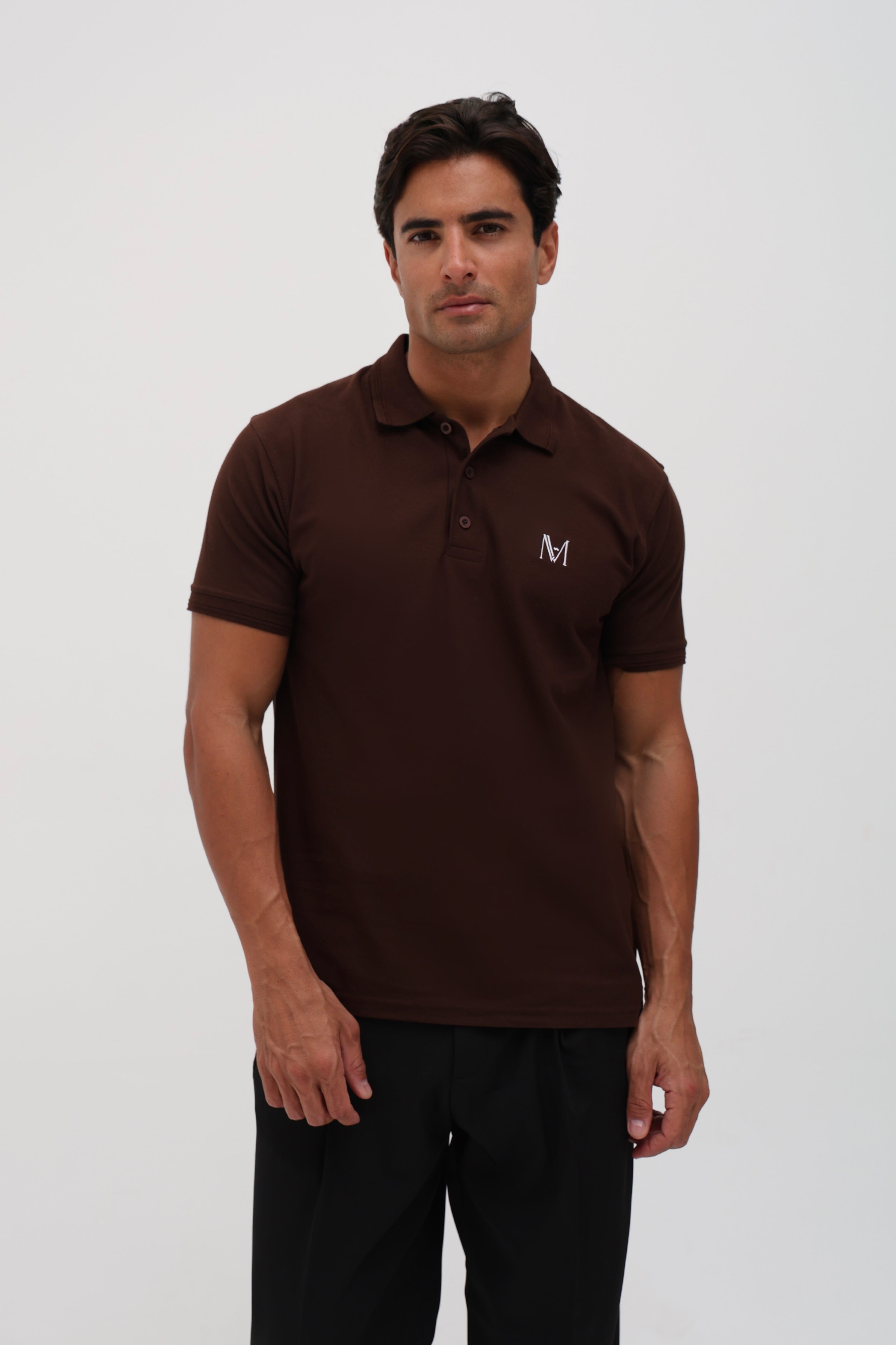 Polo signature marron