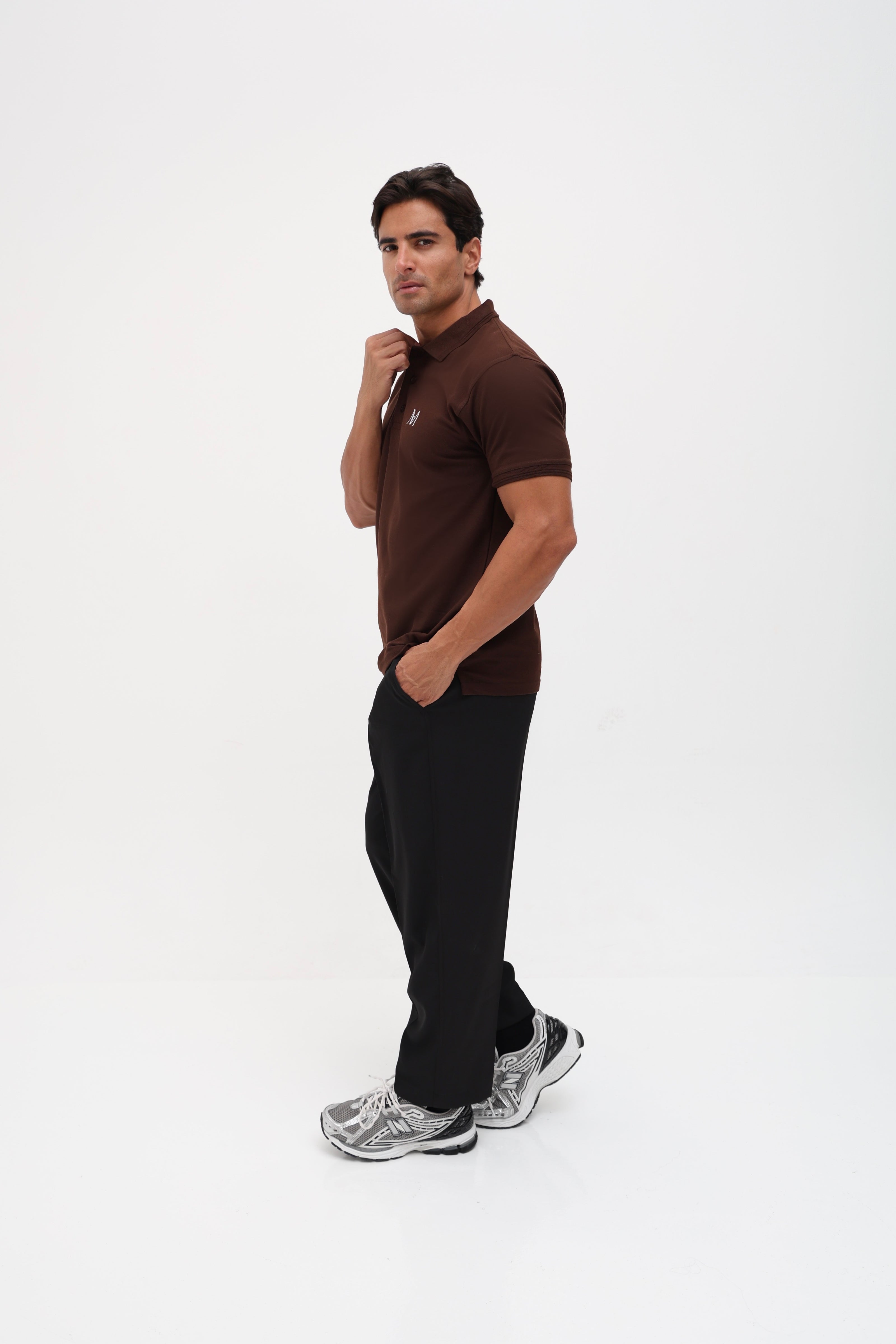 Polo signature marron