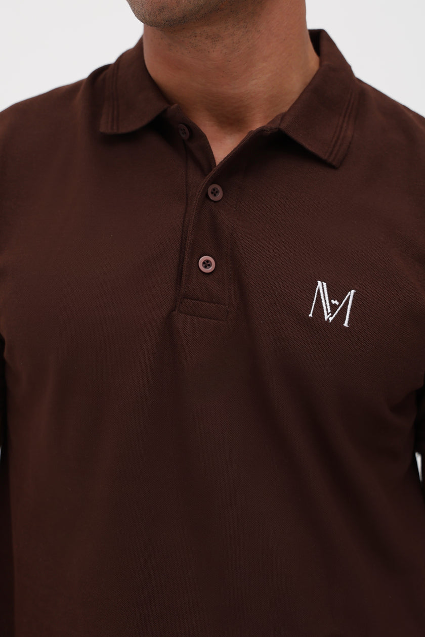Polo signature marron