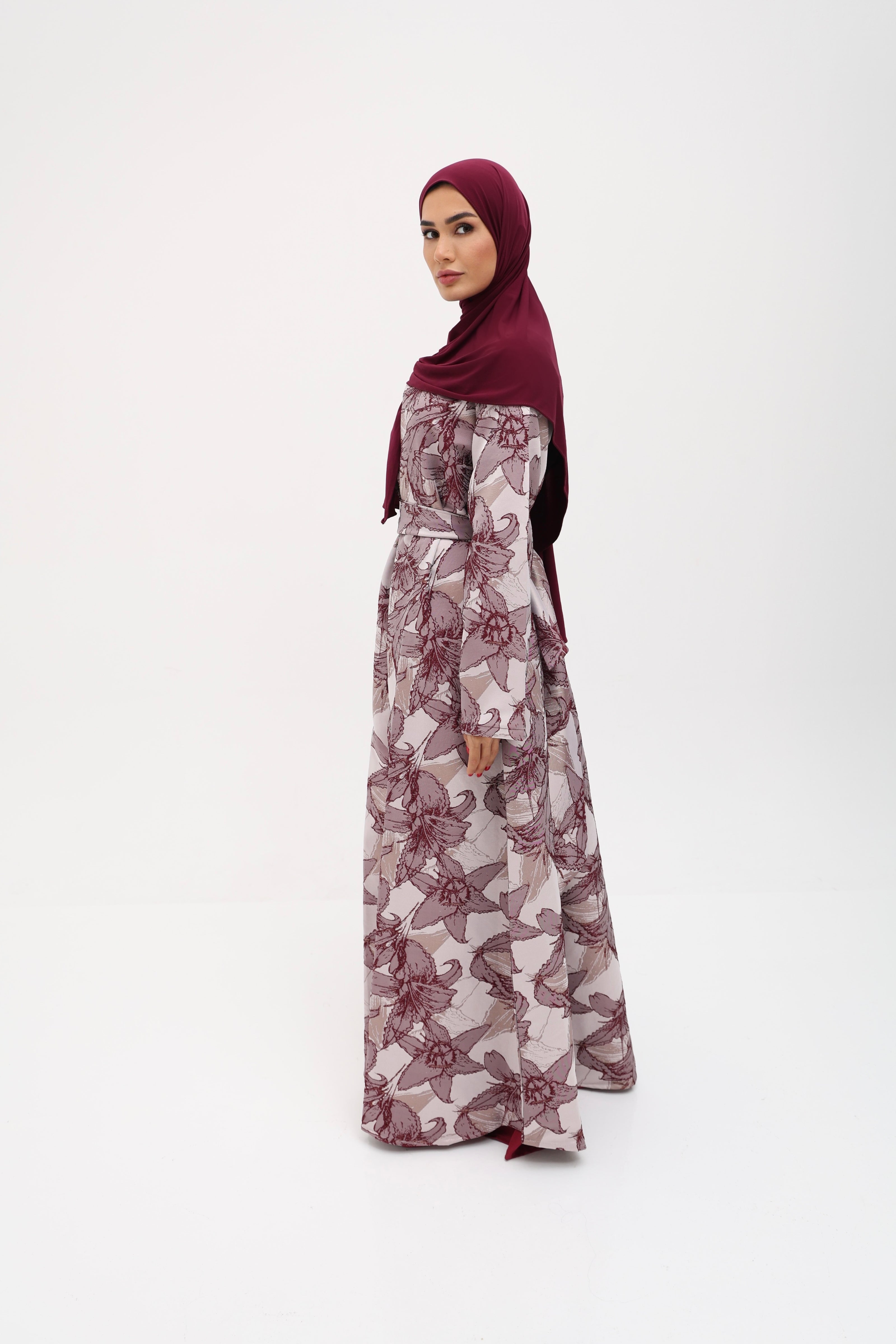 Abaya Zahra rouge bordeaux