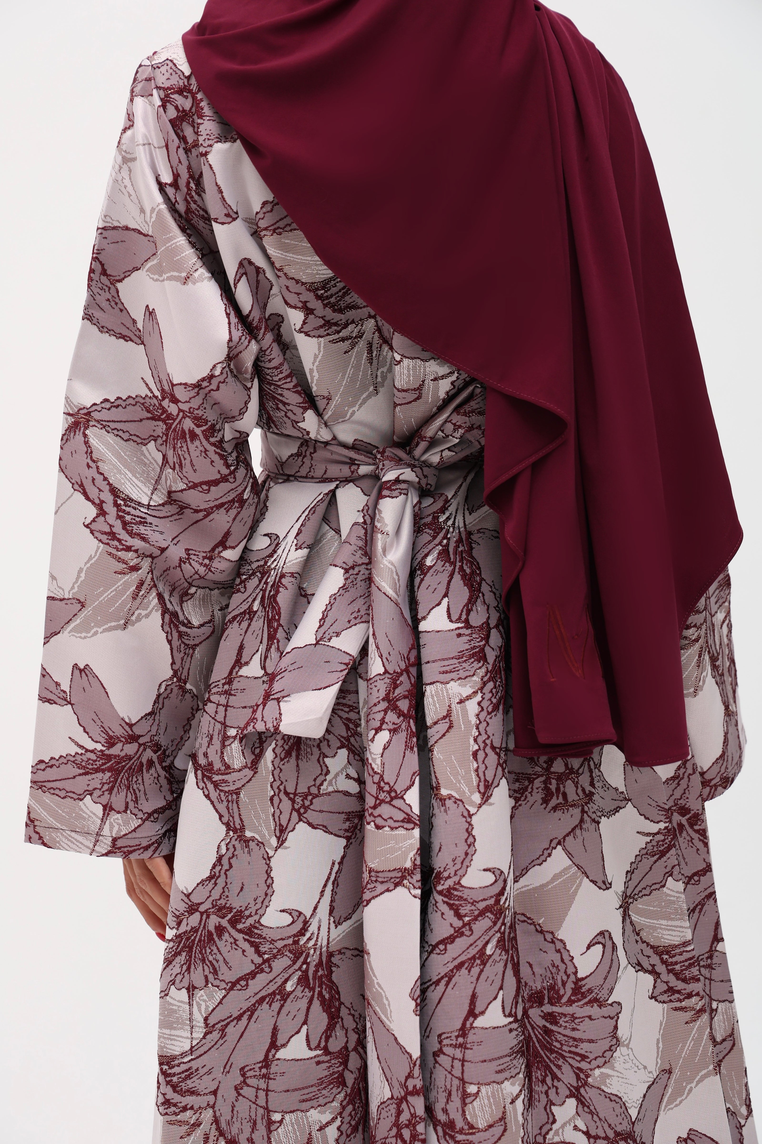 Abaya Zahra rouge bordeaux