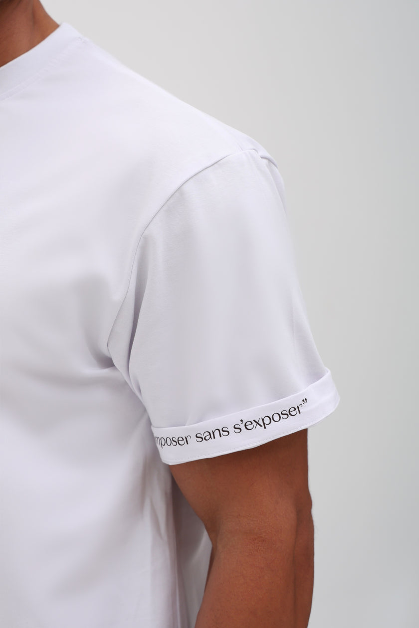 T-shirt oversize signature blanc