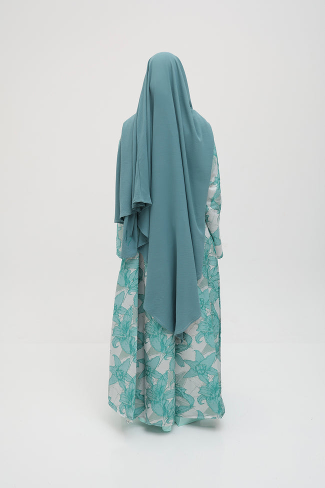 Khimar bleu/vert clair