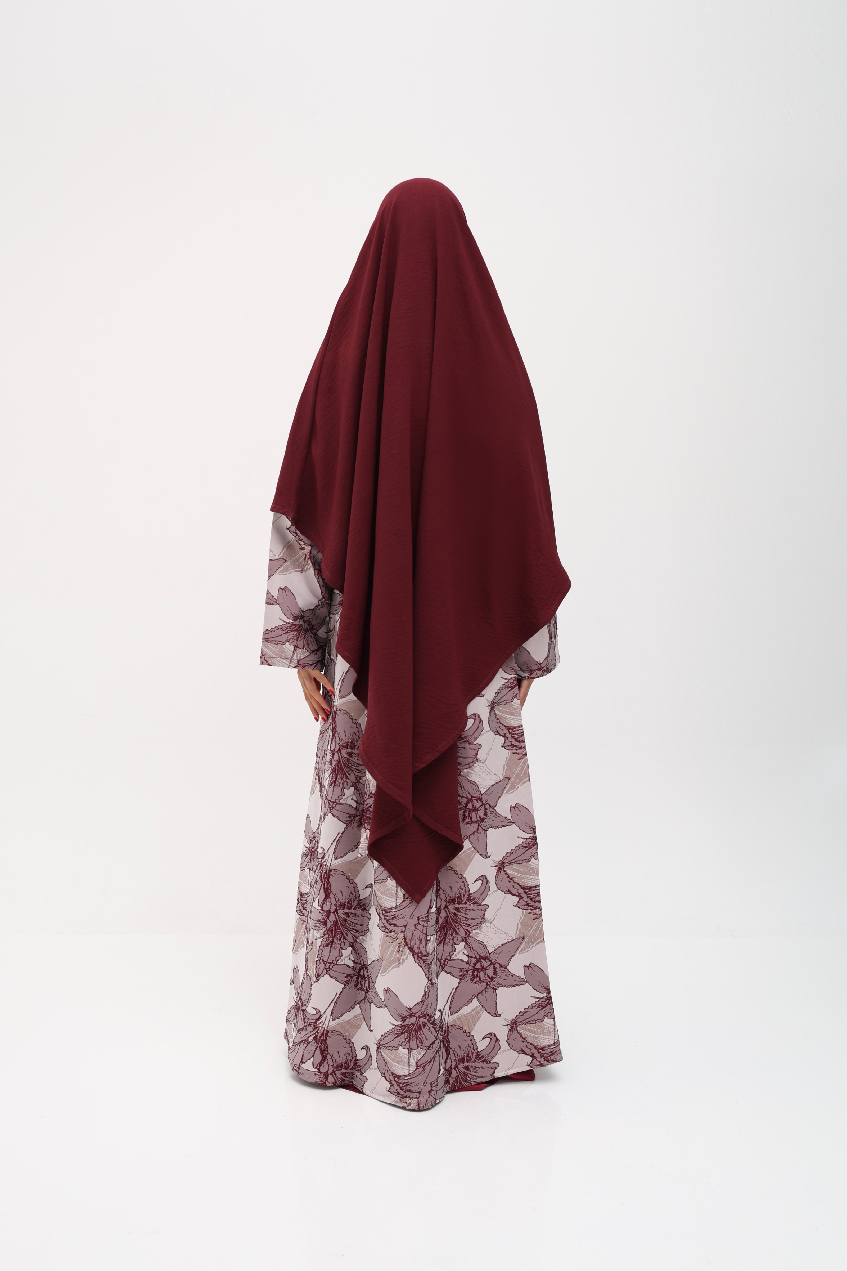 Abaya Zahra rouge bordeaux
