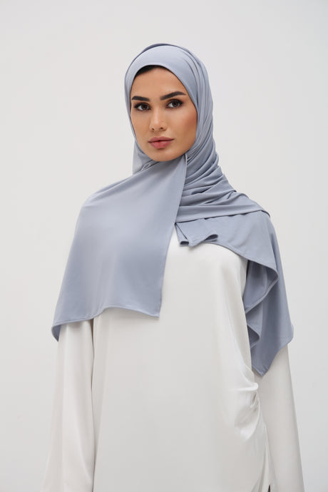 Hijab Jersey Liquid gris/bleu