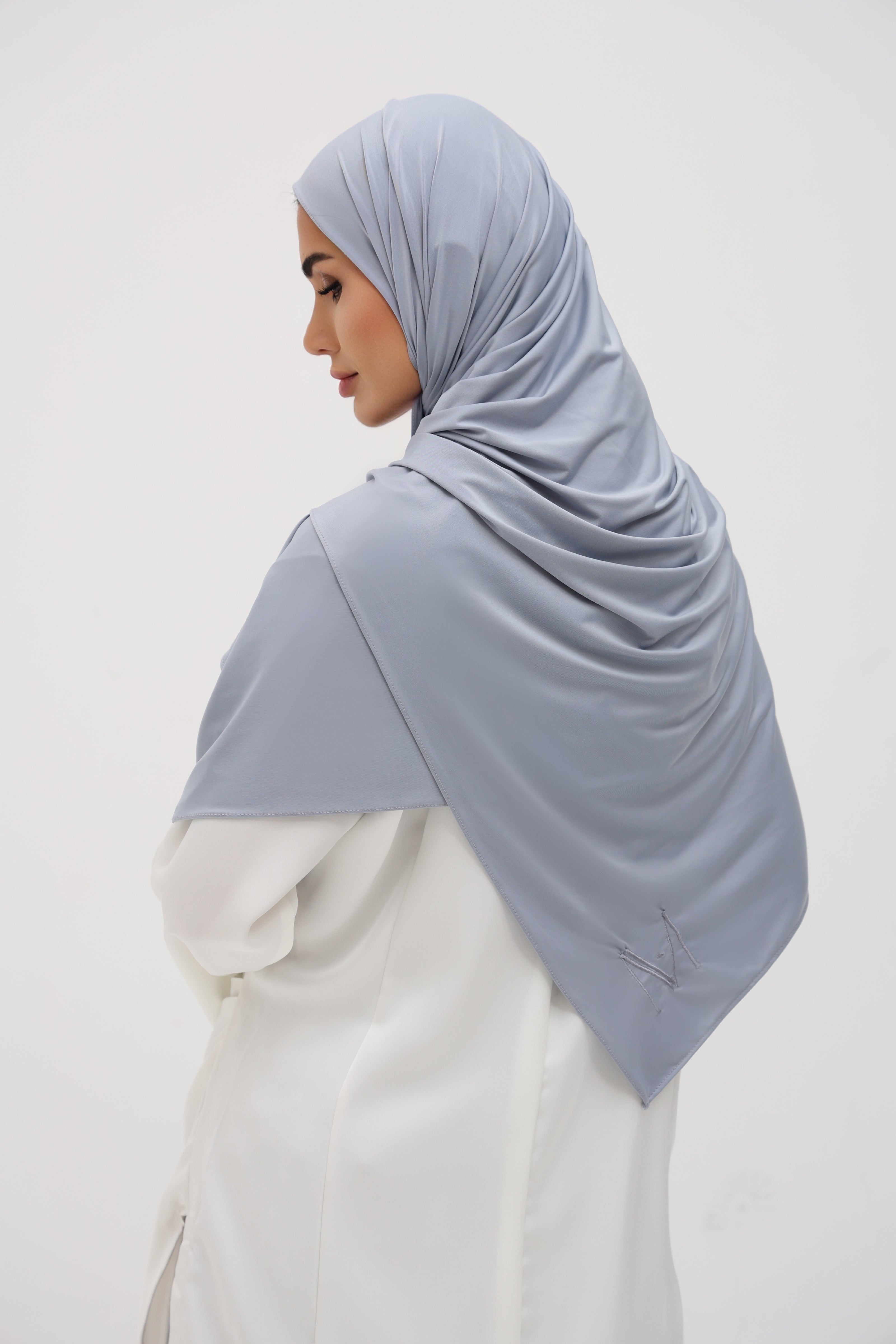 Hijab Jersey Liquid gris/bleu