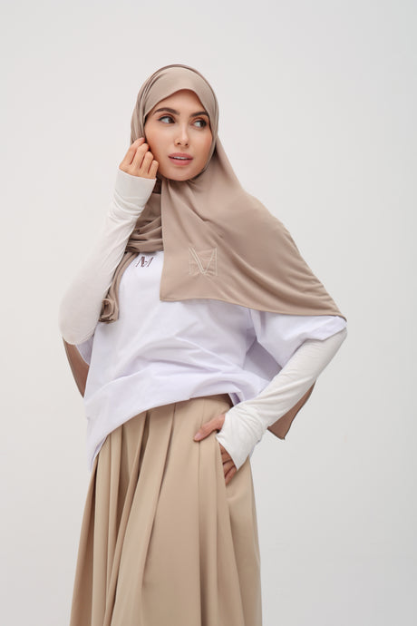 Hijab Jersey Premium beige
