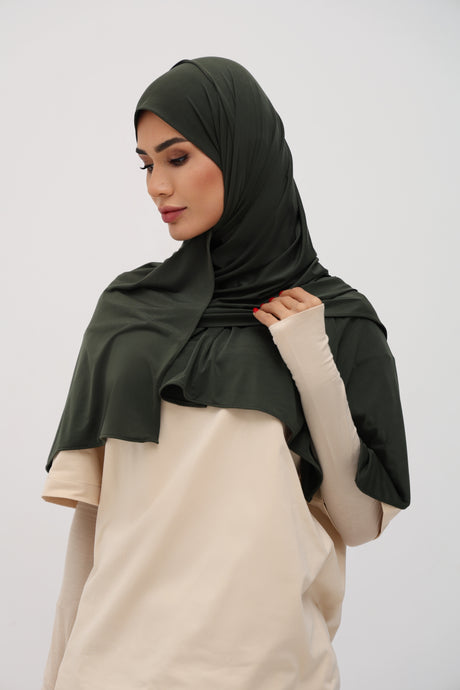 Hijab Jersey Premium vert kaki