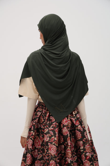 Hijab Jersey Premium vert kaki