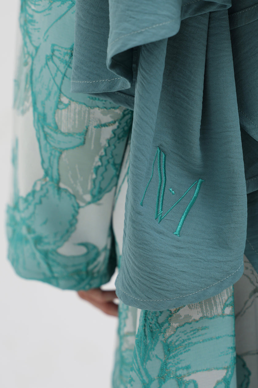 Khimar bleu/vert clair